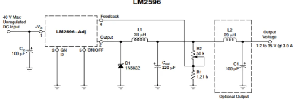 Hình 1. 7. Sơ đồ mạch nguyên lý LM2596 