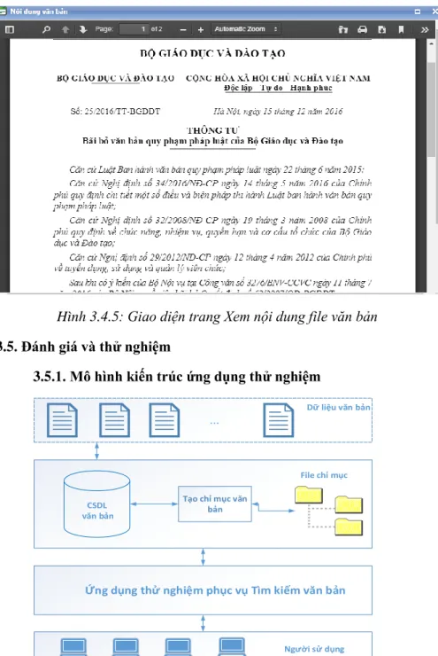 Hình 3.4.5: Giao diện trang Xem nội dung file văn bản 