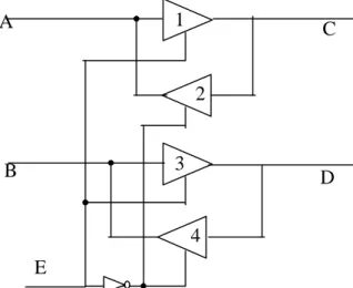 Hình 3.39. C ng NAND 3 tr ng thái v i ngõ vào E a. E tích c c m c cao  -  b. E tích c c m c th p