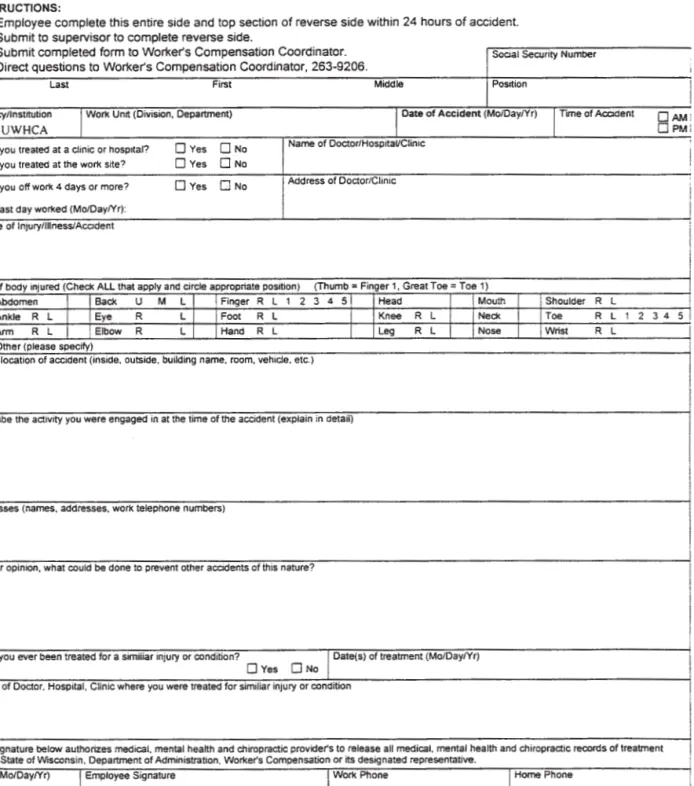 Figure 4.13 Example of a typical accident report form.