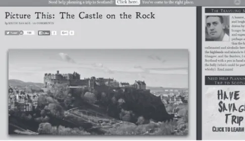 Figure 6.1   Screenshot of Keith Savage’s photograph of Edinburgh Castle as seen from the  Sir Walter Scott monument