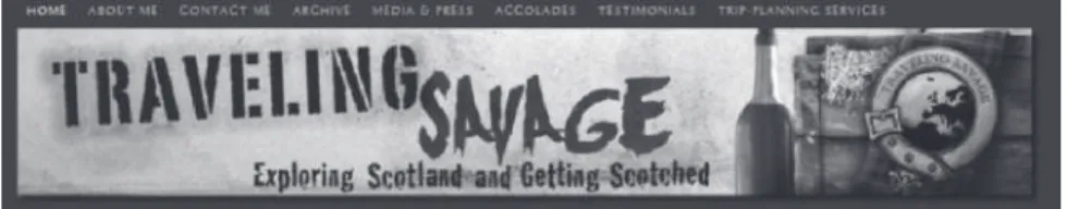 Figure 4.1  Screenshot of title banner of Traveling Savage