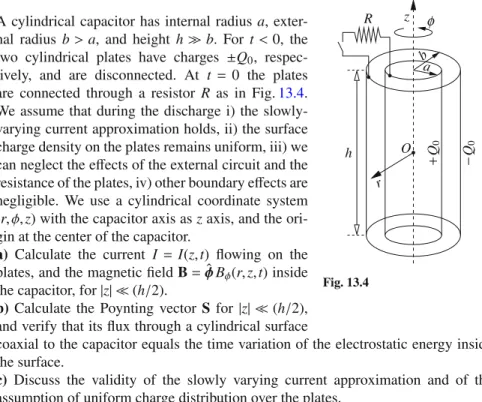 Fig. 13.4A cylindrical capacitor has internal radiusa, 