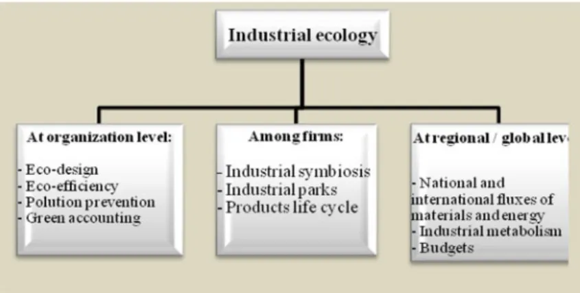 Fig. 3 Spheres of activity for industrial ecology. Source Adapted after Lifset (1998)