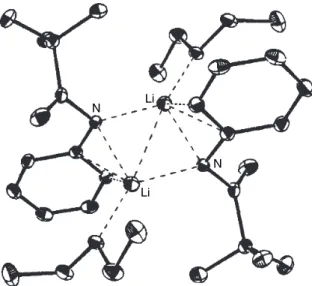 Fig. 1.6. Crystal structure of dimer of lithium salt of N-phenylimine of methyl t-butyl ketone