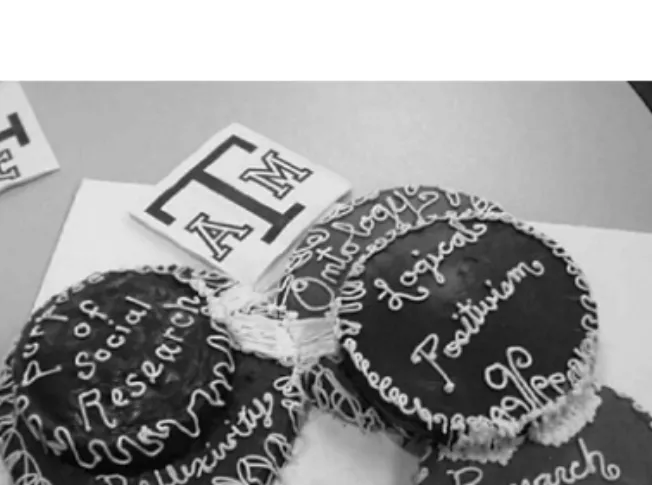 Figure 4.2: The social research ‘cake’ in a philosophy of social science class in the Autumn of 2001.