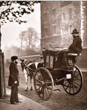 Figure 1.6:  Horse and buggy transported  people out of overcrowded areas.
