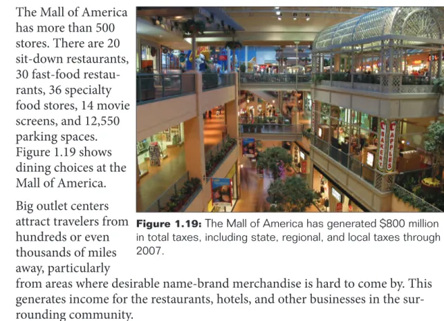 Figure 1.19 shows  dining choices at the  Mall of America.