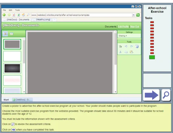 Figure 5.7: Example task 6 (complex authoring task from After-school exercise: ICILS 2013 test  interface)
