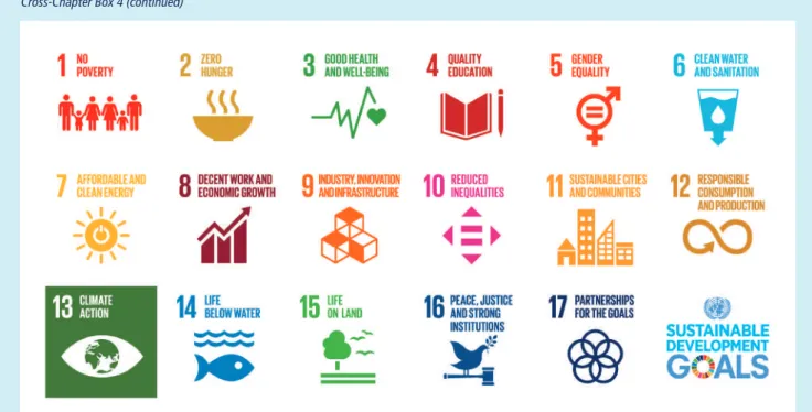 Cross-Chapter Box 4, Figure 1 |  Climate action is number 13 of the UN Sustainable Development Goals.