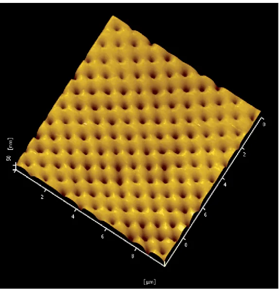 Figure 1. Observation of ZrO 2  lattice dot by AFM measurement systems.