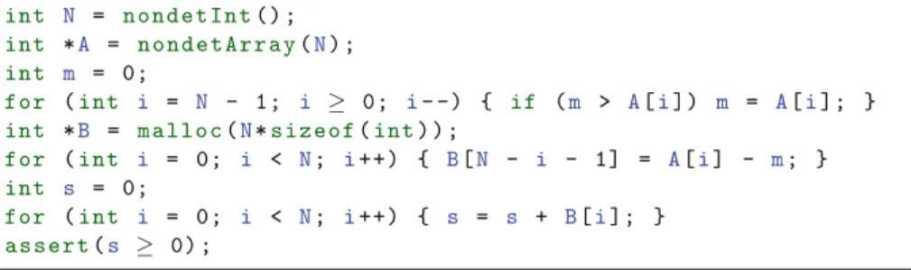 Fig. 1. Example program: source code in C.