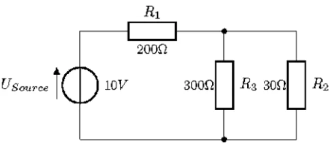 Figure 12: An example of a source with resistors in series and in parallel