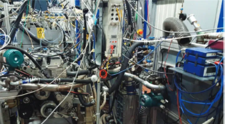 Figure 1. Picture of the FPT F1C 3.0 L Euro VI diesel engine installed at the Politecnico di Torino.