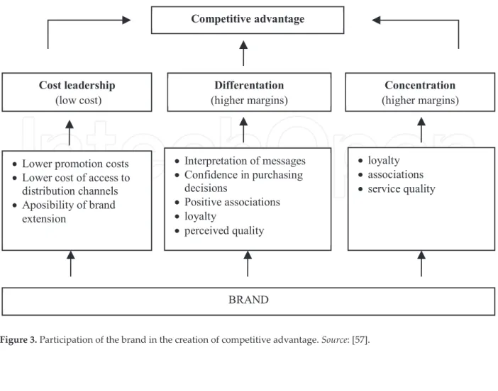 Figure 3. Participation of the brand in the creation of competitive advantage.  Source : [57].