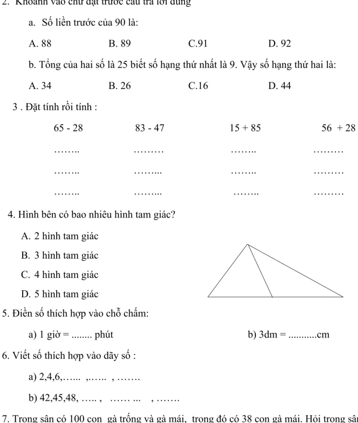 4. Hình bên có bao nhiêu hình tam giác?