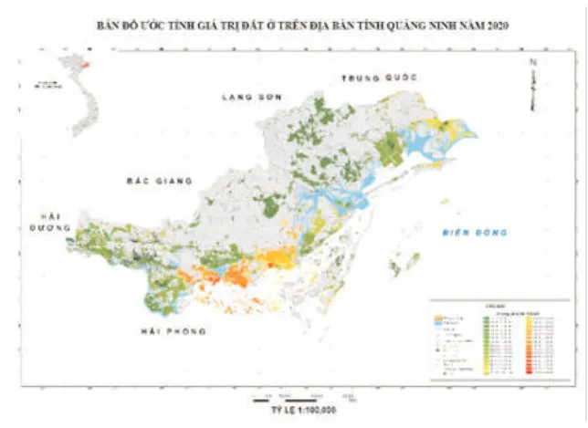 Hình 2: Lớp dữ liệu đất quy hoạch  tỉnh Quảng Ninh năm 2020