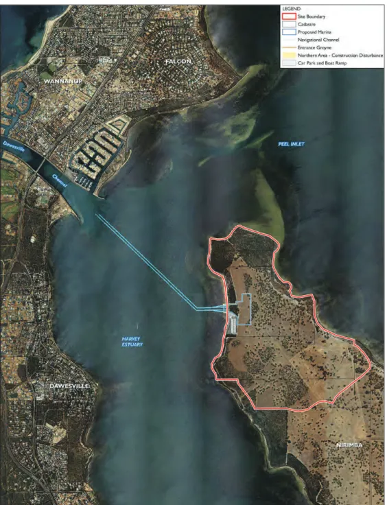 Figure 5.3.  Location of the proposed Point Grey Development and Marina (Source: EPA 2011)