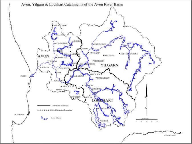 Figure 5.  The Swan-Avon river system and Yilgarn and Lockhart catchments 