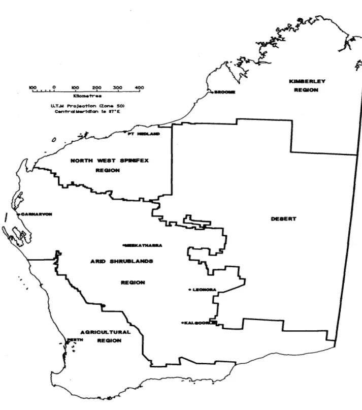 Figure 1.  Principal Zones of the Pastoral Areas in Western Australia