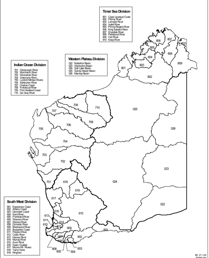 Figure 1  Drainage Basins of Western Australia 