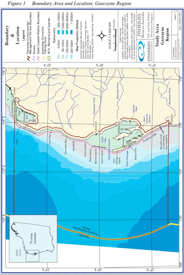 Figure 1  Boundary Area and Location; Gascoyne Region 