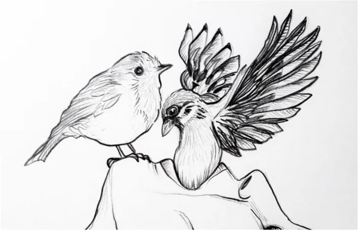 Figure 16.  Self-Portrait With A Mouth Full Of Birds , by Jane Burn 