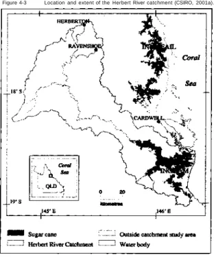 Figure 4-3 Location and extent of the Herbert River catchment (CSIRO, 2001a). 
