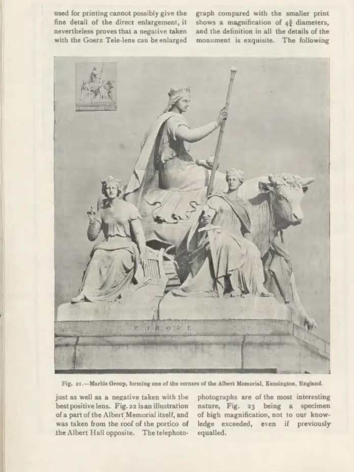 graph  compared  with  the  smaller  print  shows  a  magnification  of  4i  diameters,  and  the  definition  in  all  the  details of the  monument  is  exquisite 