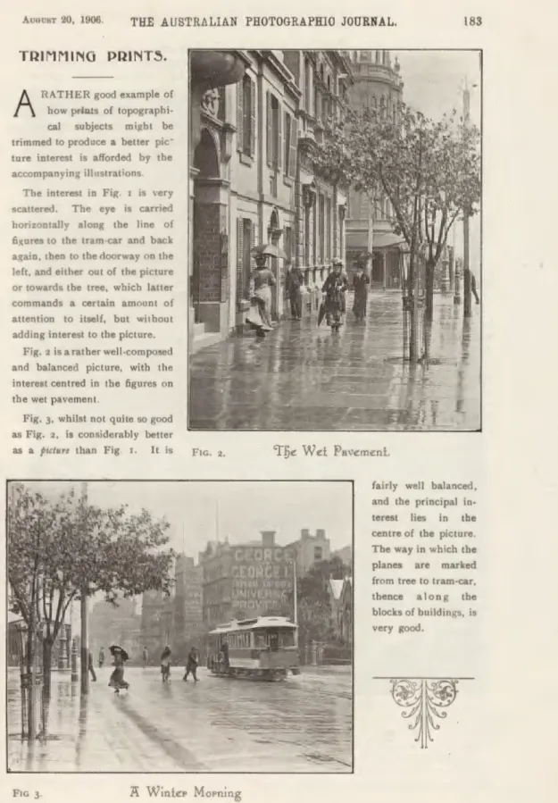 Fig.  2  is a rather well -compo5ed  and  balanced  picture,  with  the  interest centred  in  the  figures  on  the wet  pave ment