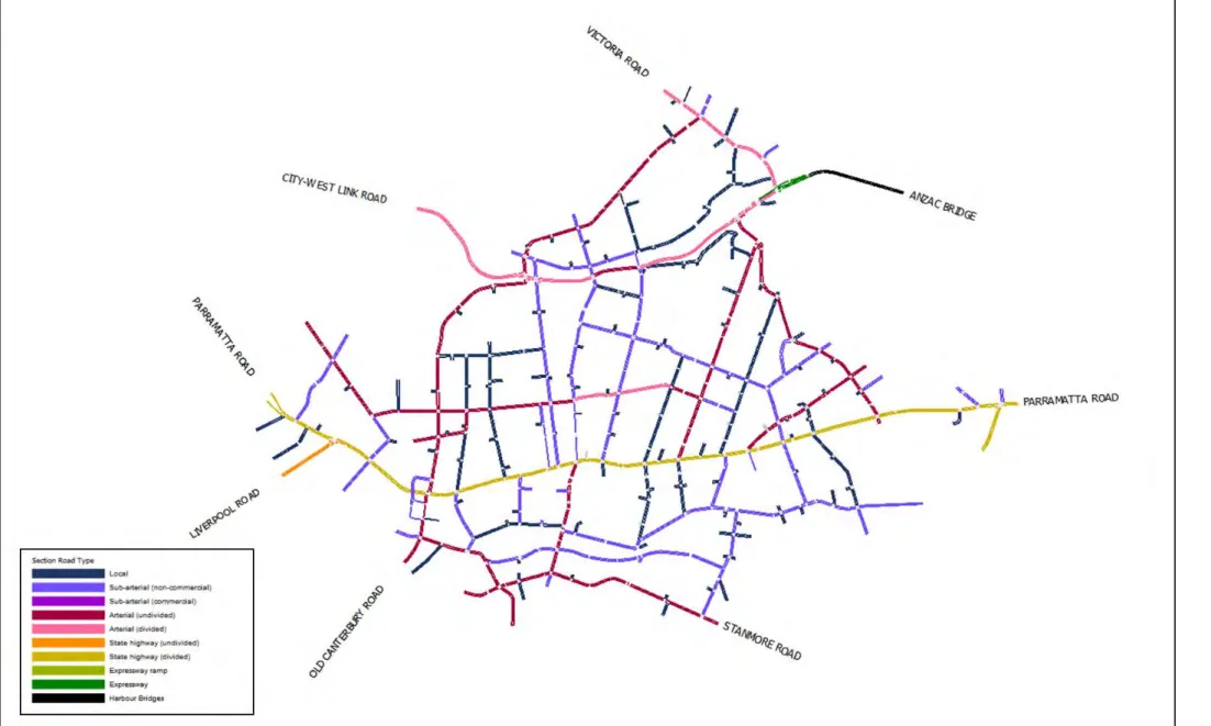 Figure 3-7  Modelled road types 