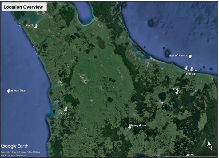 Figure 3.1 - Map showing locations of case studies observed in the field (Google, n.d.-d)