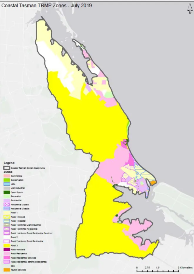 Figure 1: The zones of the Coastal Tasman Area 