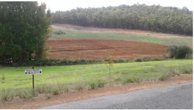 Figure 15. A photograph showing the lower slopes and valley floor of the MY3 soil landscape  unit