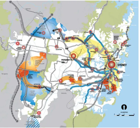 Figure 2 shows the location of the North West and South West Priority Growth Areas, and their proximity  to the Parramatta CBD, regional city centres and strategic centres in Sydney’s west
