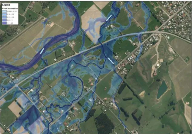 Figure 16 Pitfure Stream flooding predicted in a 1 in 10 AEP flood event 