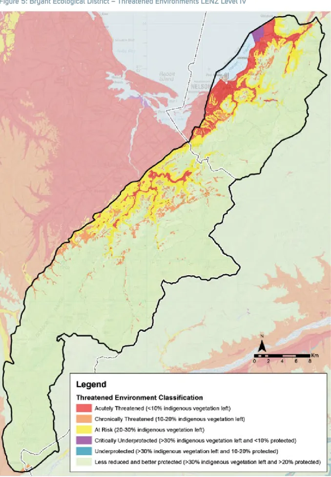 Figure 5: Bryant Ecological District – Threatened Environments LENZ Level IV