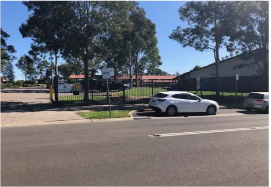 Figure 3: Braemar Avenue, Kellyville - indented parking bay and staff driveway 