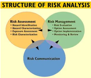 Figure 2.1: Codex Alimentarius Commission schematic for Risk Analysis.Diagram illustrates the interaction between each of the three main compartments comprising Risk Analysis