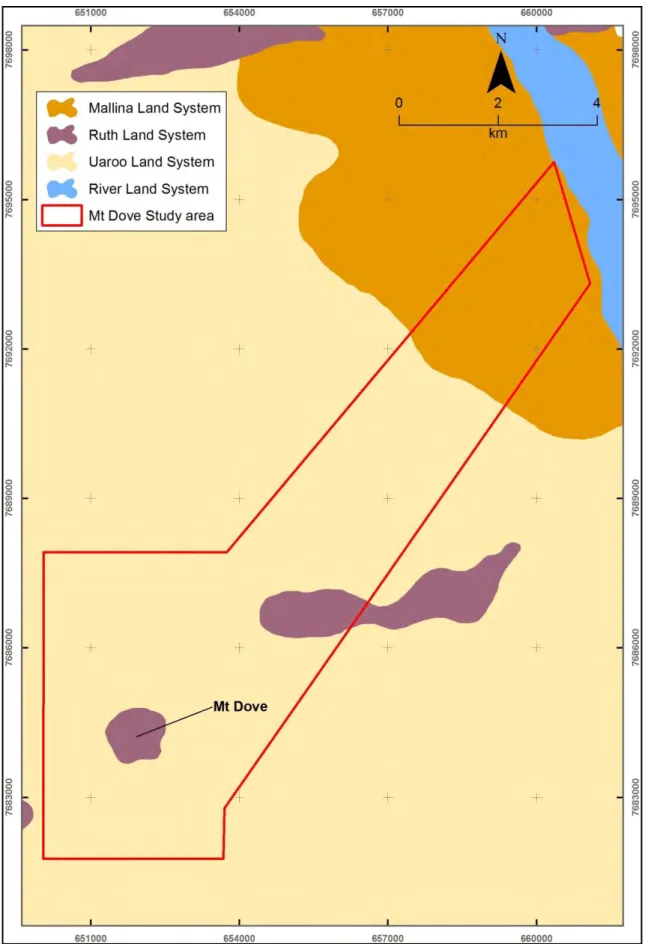 Figure 6: Land systems occurring within the Mt Dove study area 
