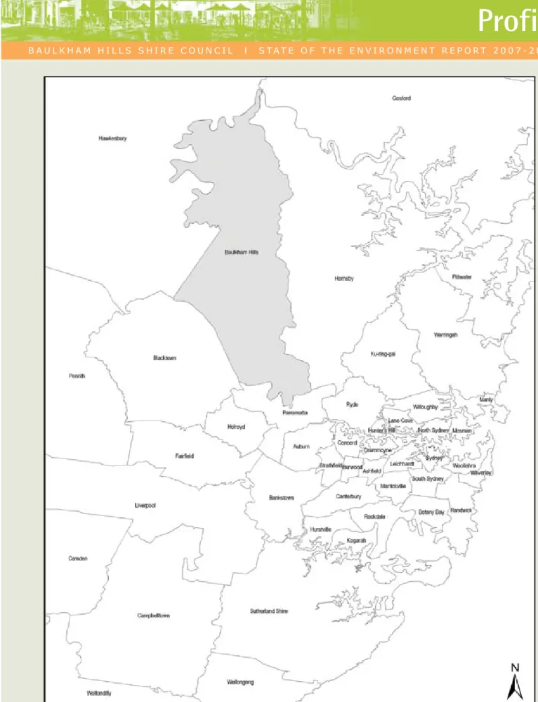 Figure 2.1 - the Shire of Baulkham hills, located in Sydney’s northwest