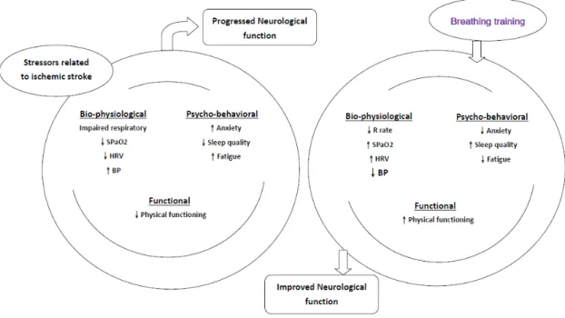 Figure 4-1: A bio-behavioral model for the breathing training to promote 
