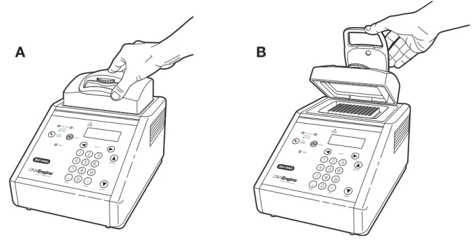 Figure 4-2 Opening an Alpha unit (as shown on a DNA Engine ® thermal cycler).