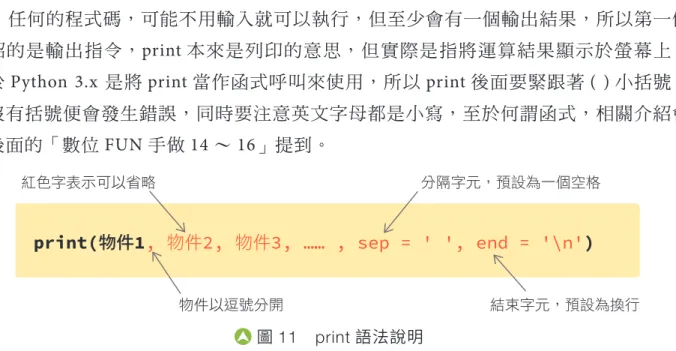圖 11　print 語法說明