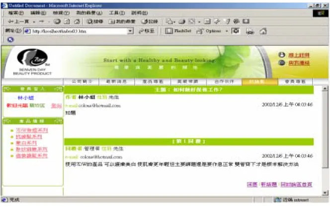 圖 4-4-3 主題內容版面  討論區登入失敗 