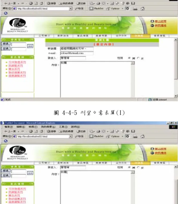 圖 4-4-6 刊登文章表單(II) 
