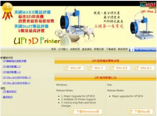 圖 2-6 國航科技公司 UP 3D 列印機應用軟體 