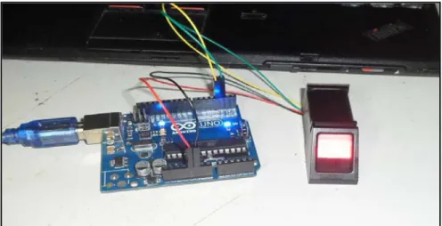 圖 2-10 Arduino 與指紋辨識器 