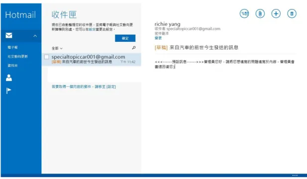 圖  18    聯絡我們的轉寄郵件內容 