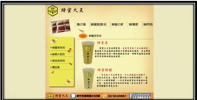 圖 4-11 系統介紹(蜂蜜點點名  鮮蜜茶系列) 